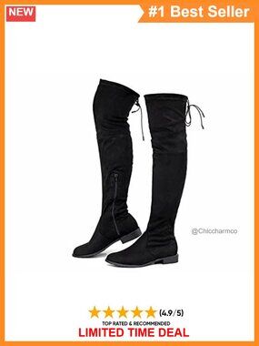Women's Over The Knee Thigh High Boots Vegan Suede Block Heel Side Zip